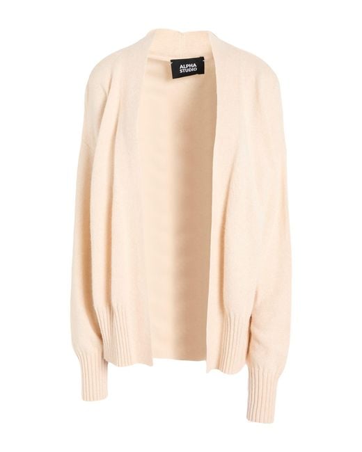 Alpha Studio Natural Cream Cardigan Wool, Viscose, Polyamide, Cashmere
