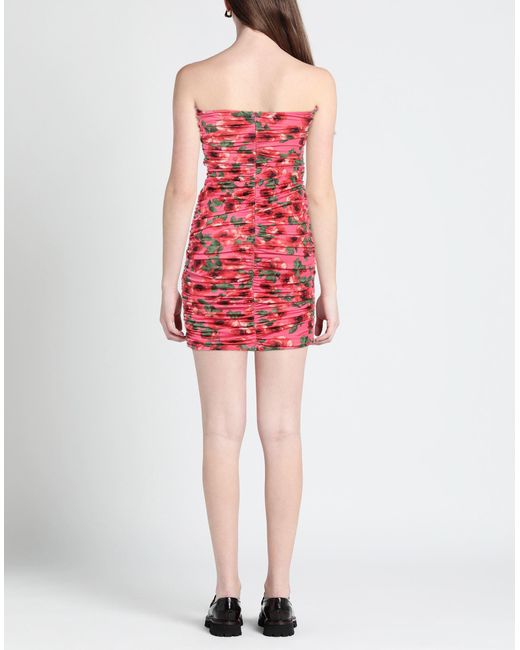 Kontatto Red Fuchsia Mini Dress Polyester, Elastane