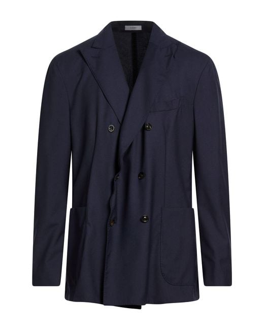 Boglioli Blue Blazer Wool, Silk for men