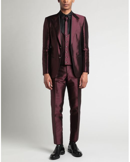 Dolce & Gabbana Purple Deep Suit Silk, Virgin Wool for men
