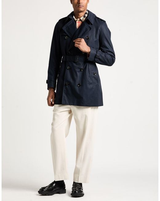 Burberry Blue Overcoat & Trench Coat Cotton for men