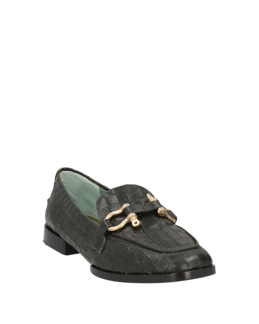 Paola D'arcano Green Dark Loafers Leather
