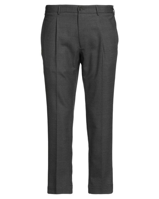 Santaniello Gray Charcoal Pants Wool, Polyester, Elastane for men