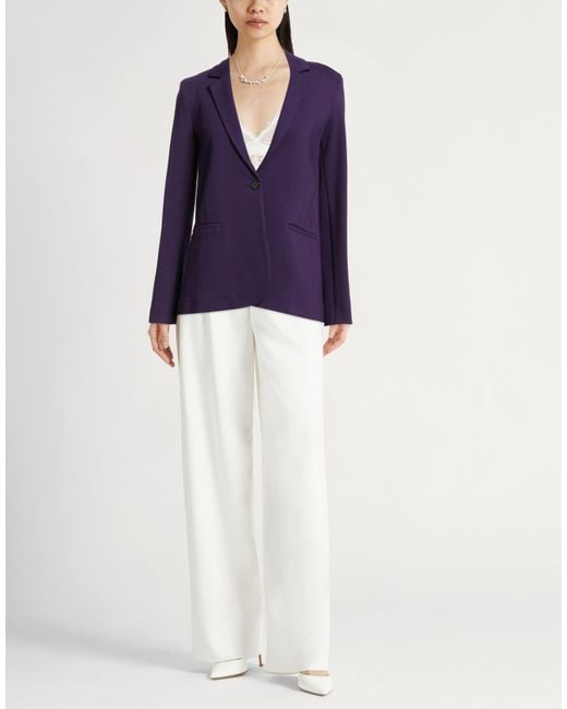 Jucca Purple Blazer Viscose, Polyamide, Elastane