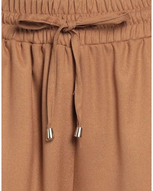Denny Rose Natural Camel Pants Polyester, Viscose, Elastane