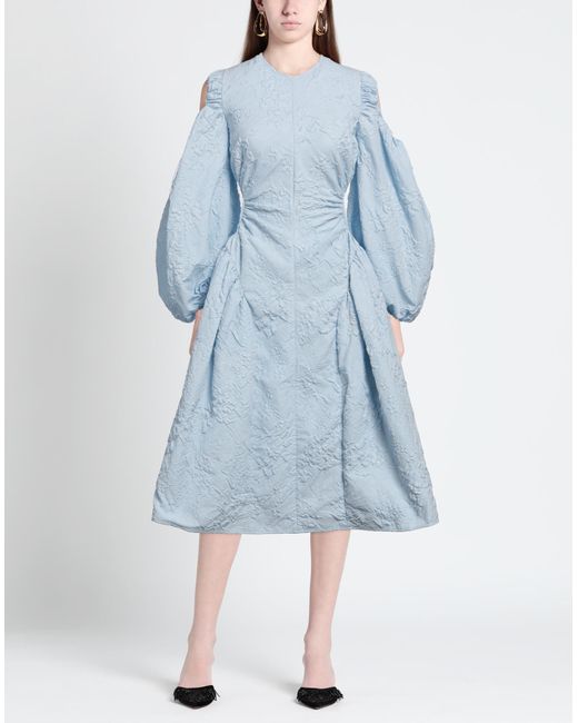 CECILIE BAHNSEN Blue Midi Dress