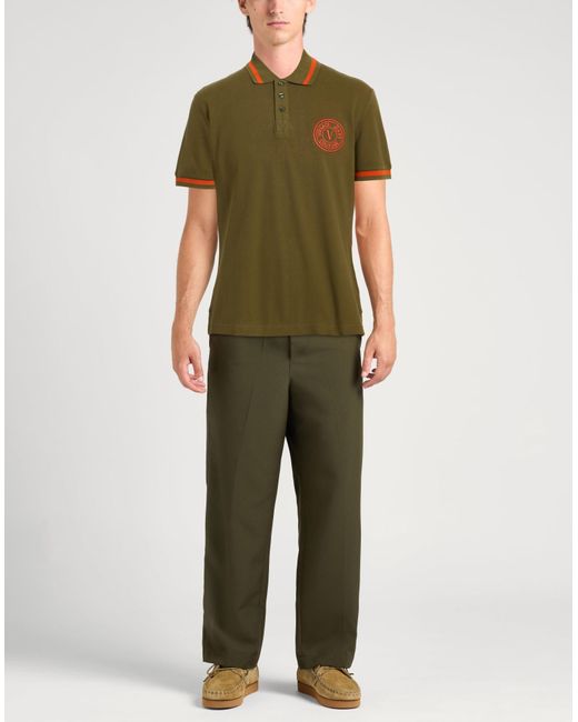 Versace Jeans Couture Green Polo Shirts for men