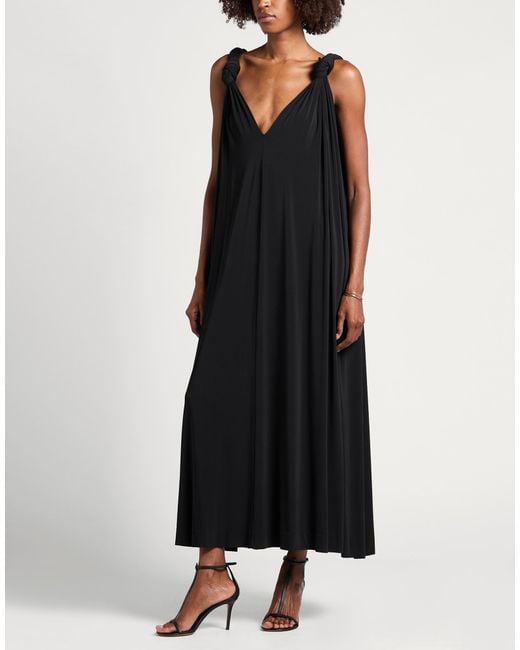 Jil Sander Black Midi Dress Viscose, Elastane