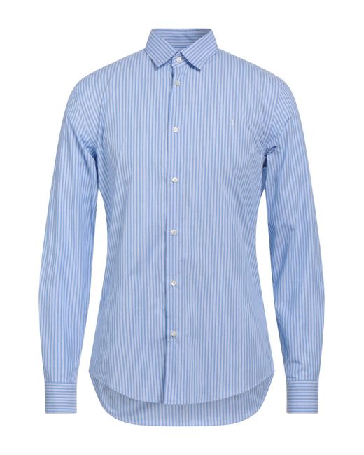 Trussardi Blue Azure Shirt Cotton, Elastane for men