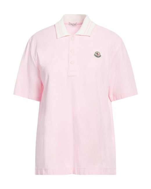 Moncler Pink Light Polo Shirt Cotton