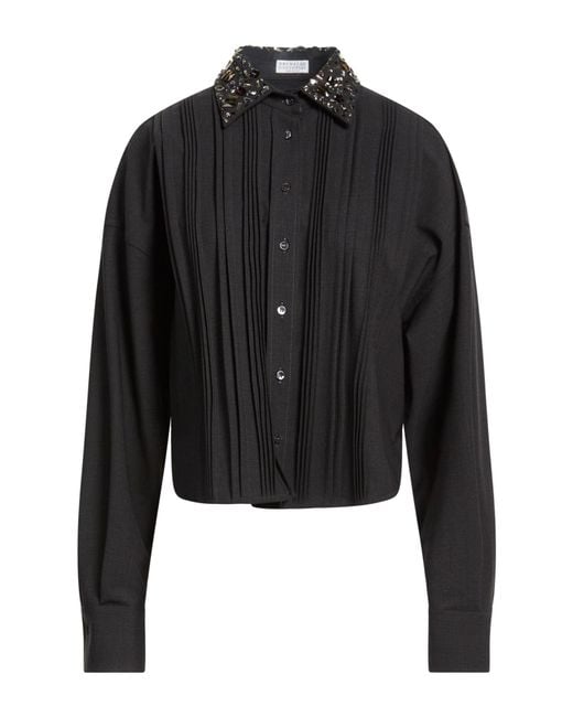 Brunello Cucinelli Black Shirt Virgin Wool, Polyamide, Elastane