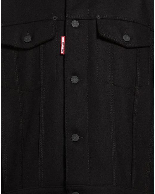 DSquared² Black Jacket Virgin Wool, Polyamide for men