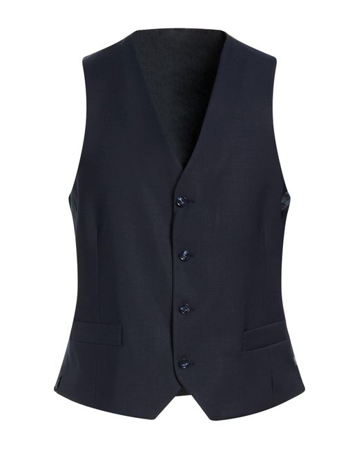 Emanuel Ungaro Blue Midnight Tailored Vest Polyester, Virgin Wool, Lycra for men
