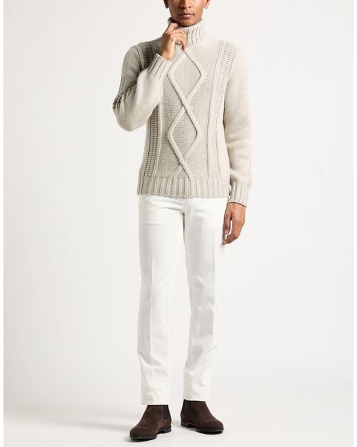Brunello Cucinelli White Light Turtleneck Cashmere for men