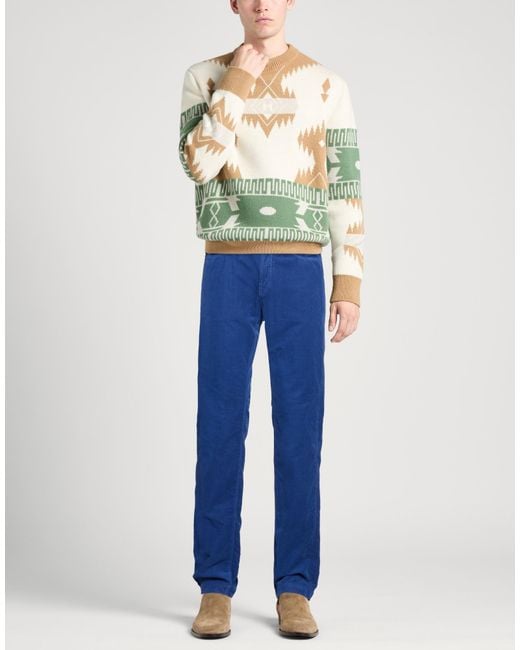 Massimo Alba Blue Pants Cotton for men