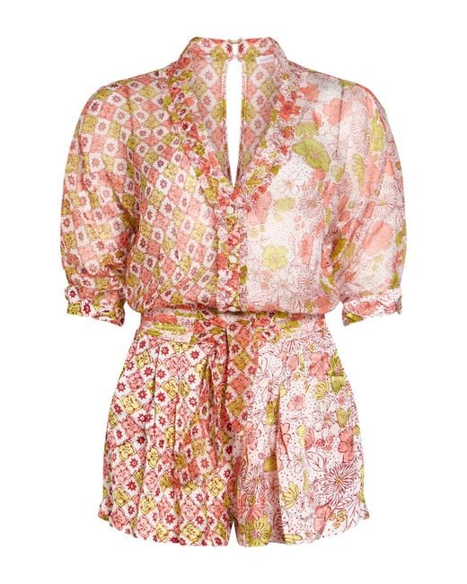 Poupette Pink Playsuit Silk, Viscose