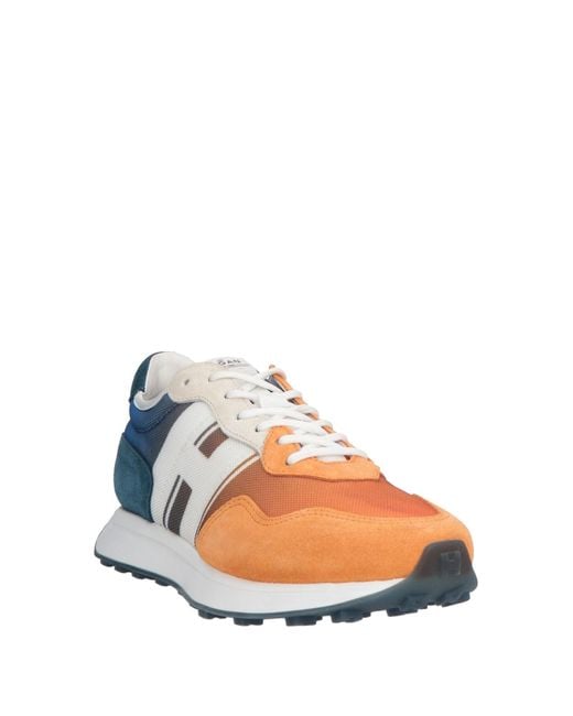 Hogan Blue Sneakers Leather, Textile Fibers for men