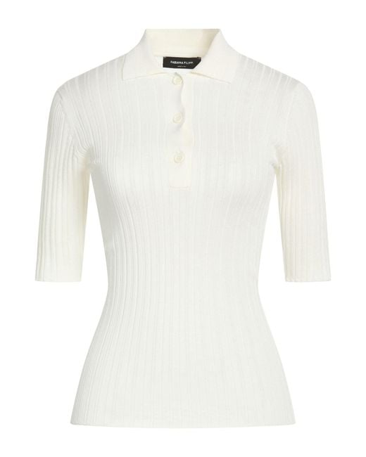 Fabiana Filippi White Polo Shirt Silk, Cotton