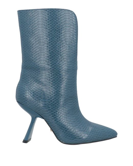Twenty Four Haitch Blue Pastel Ankle Boots Leather