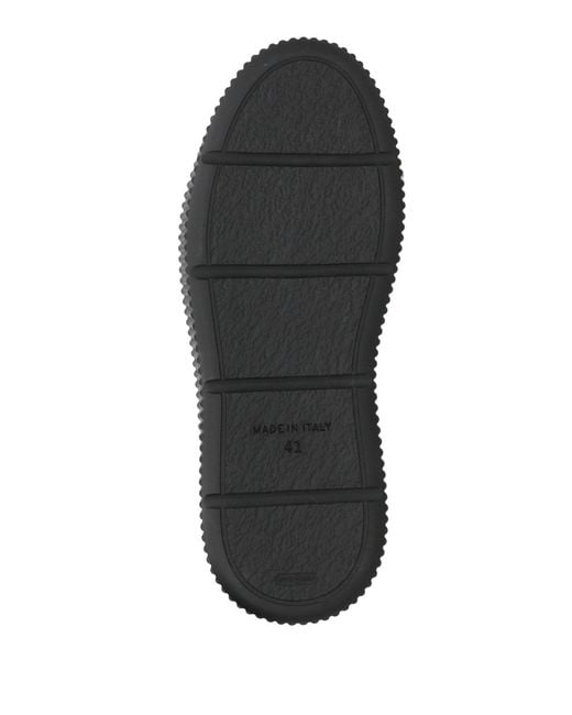 Giovanni Conti Black Sneakers Leather, Textile Fibers for men