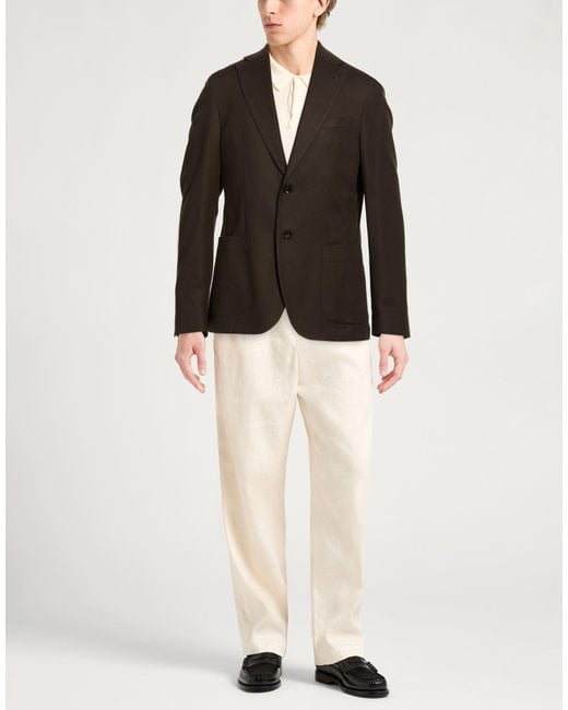 Paoloni Black Blazer Cotton, Elastane for men