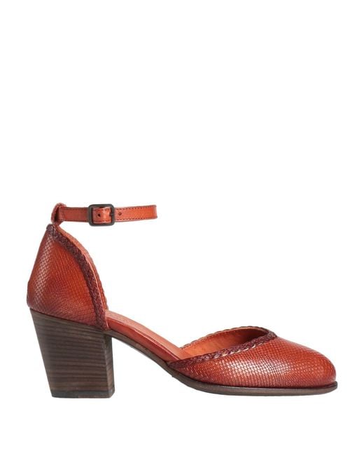 Pantanetti Red Tan Pumps Leather