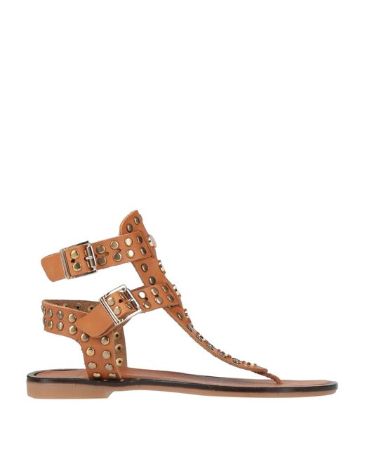 Islo Isabella Lorusso Brown Tan Thong Sandal Cowhide