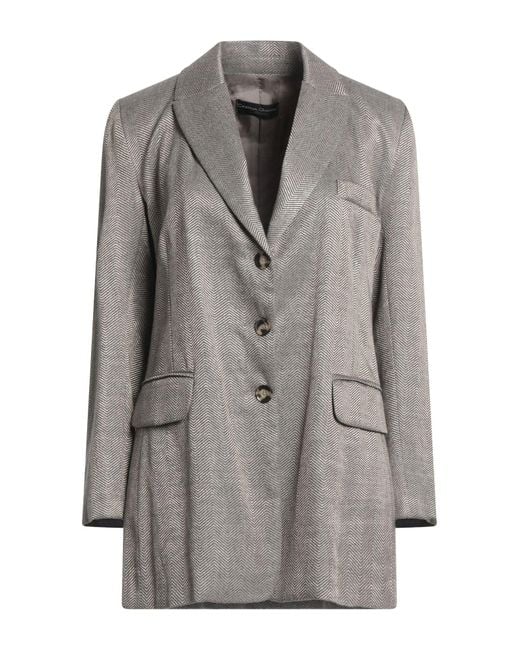 Cristina Gavioli Gray Blazer Polyester, Elastane