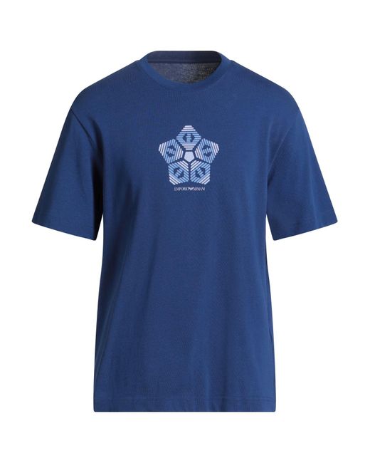 Emporio Armani Blue T-Shirt Cotton, Elastane for men