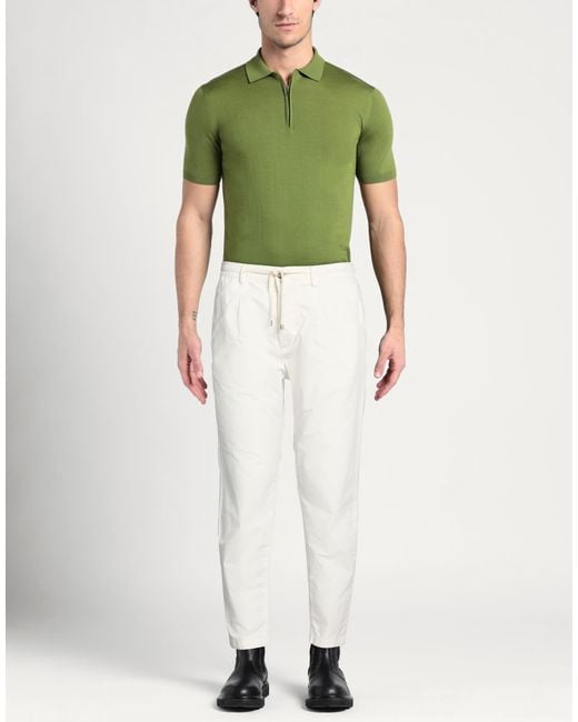 Cruna White Pants Cotton, Elastane for men