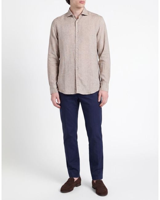Stenstroms Natural Taupe Shirt Linen for men