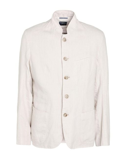 Fedeli White Light Blazer Linen for men