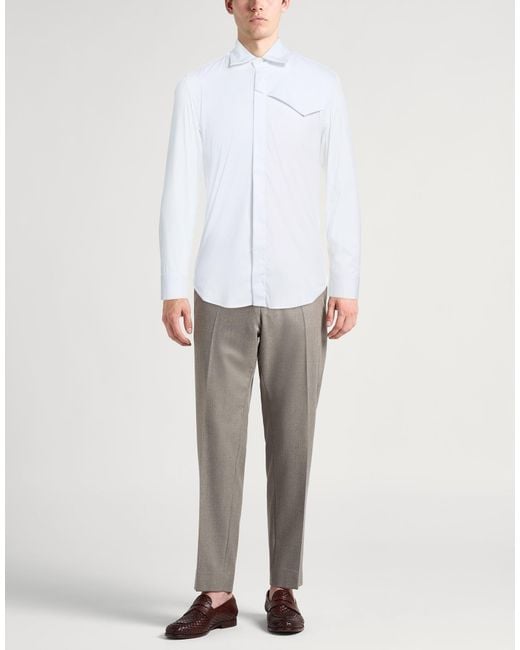 Malo White I Prefer Shirt Cotton, Polyamide, Elastane for men