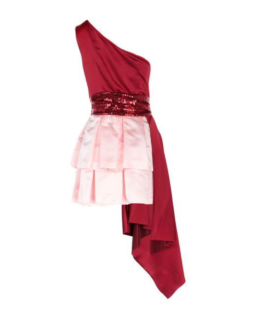 Christian Pellizzari Red Mini Dress Acetate, Polyester