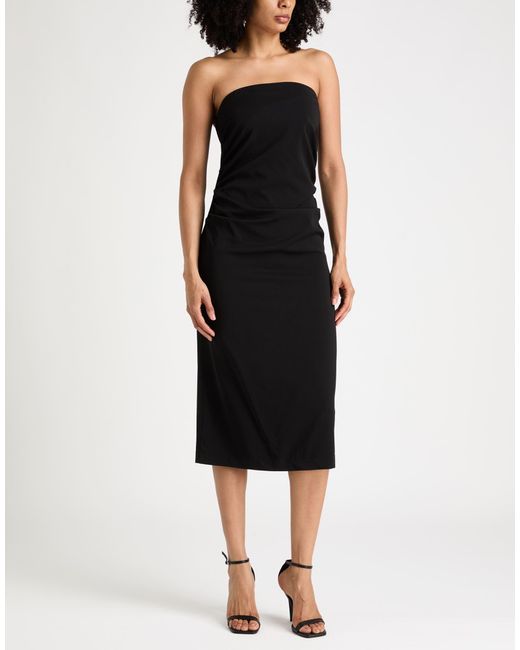 .., merci italia Black Midi Dress Viscose, Elastane