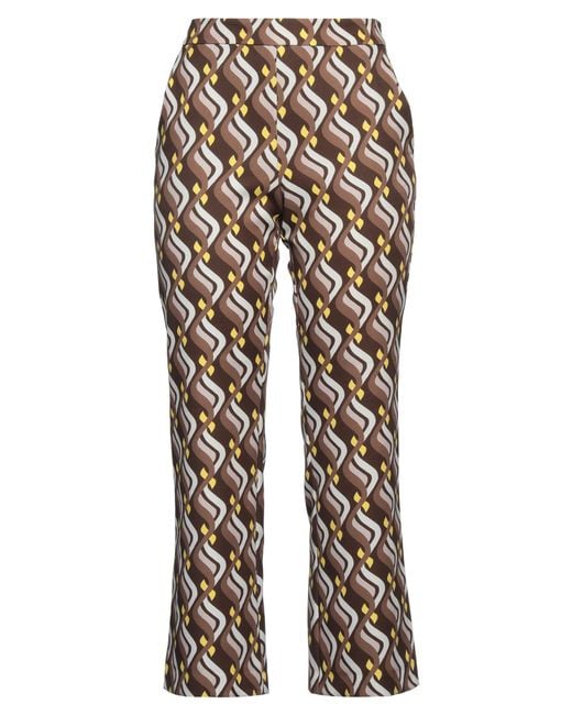 Maliparmi Brown Pants Polyester, Elastane