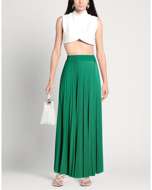 Liu Jo Green Maxi Skirt Viscose, Polyamide, Polyester, Elastane