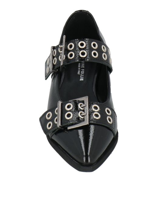Divine Follie Black Ballet Flats Leather