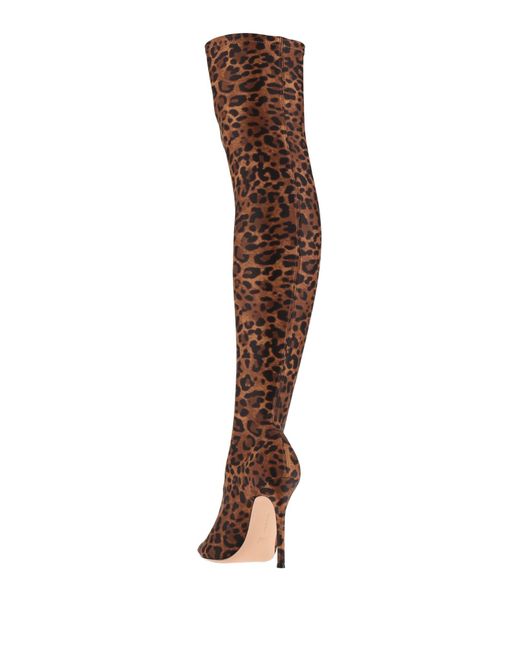 Gianvito Rossi Leopard Print Over the Knee Stiletto Boots in Brown Lyst UK