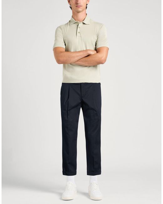 Paoloni Blue Pants Cotton, Elastane for men