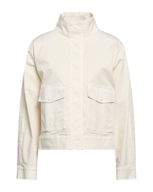 Peserico White Easy Ivory Jacket Cotton, Elastane