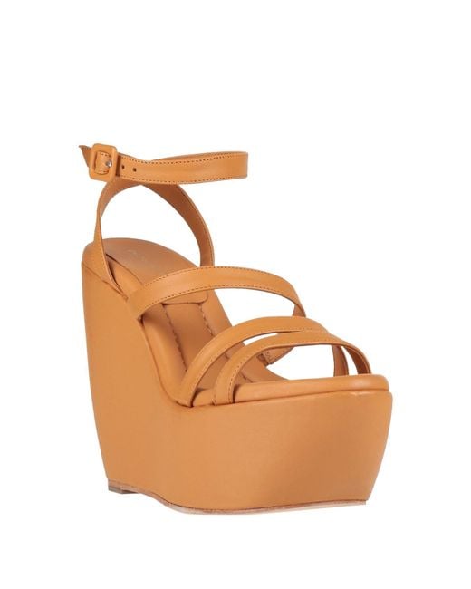 Paloma Barceló Brown Camel Sandals Leather