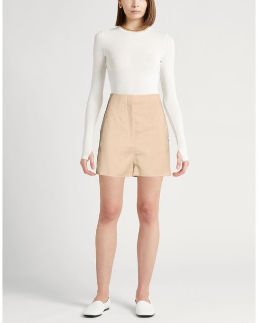 Sportmax Natural Camel Shorts & Bermuda Shorts Wool, Mohair Wool, Polyester
