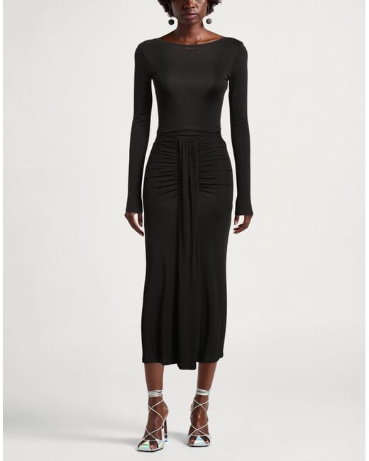 Staud Black Midi-Kleid