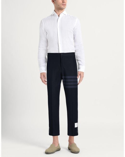 Thom Browne Blue Midnight Pants Cotton for men