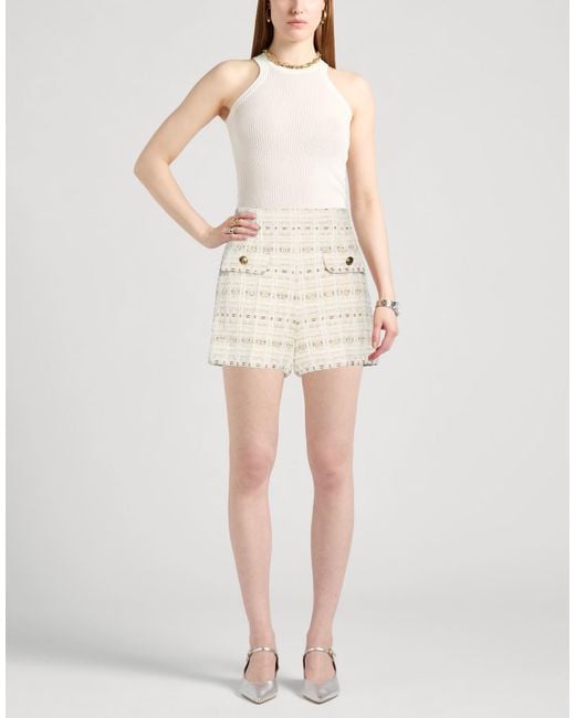 Sandro Natural Shorts & Bermuda Shorts Polyester, Cotton, Wool, Viscose, Textile Fibers