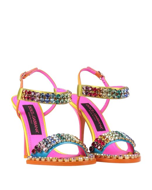 Dolce & Gabbana Pink Sandals Viscose, Silk