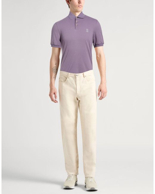 Brunello Cucinelli Purple Polo Shirt for men