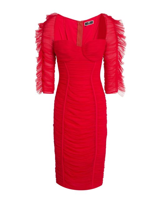 Elisabetta Franchi Red Midi Dress