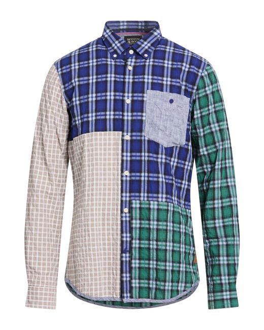 Scotch & Soda Blue Shirt Cotton, Elastane for men